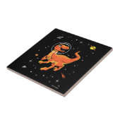 Carreau Orange Tyrannosaurus Dinos Dans L'Espace (Côté)