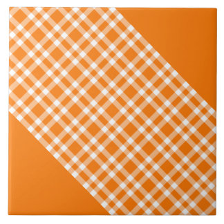 Carreau Orange White Plaid Pattern
