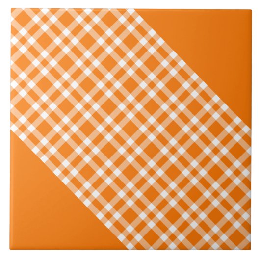 Carreau Orange White Plaid Pattern (Devant)