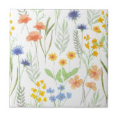 Carreau Orange Yellow Blue Watercolor Wildflower (Devant)