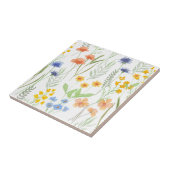 Carreau Orange Yellow Blue Watercolor Wildflower (Côté)