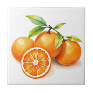 Carreau Oranges aquarelles vives