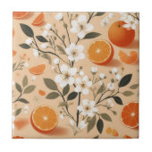 Carreau oranges botaniques fleuries (Devant)