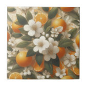 Carreau oranges botaniques fleuries (Devant)