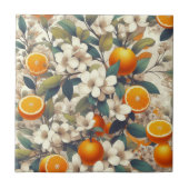 Carreau oranges botaniques fleuries (Devant)