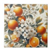 Carreau oranges botaniques fleuries (Devant)