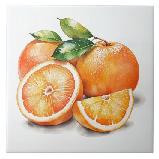 Carreau Oranges coupées et entières (Devant)