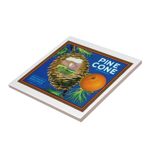 Carreau Oranges de cône de pin (Côté)