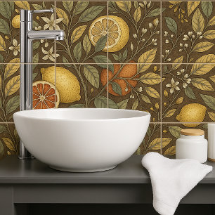 Carreau Oranges et citrons style vintage sans soudure