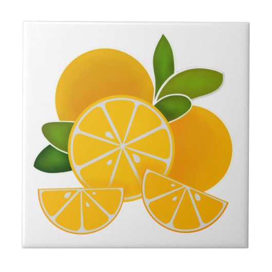 Carreau Oranges, tranches d'orange, agrumes (Devant)