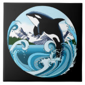 Carreau Orca Killer Whale Blue Ocean (Devant)