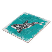 Carreau Orca tribale broyée Turquoise (Côté)