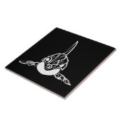 Carreau Orca tribale noire et blanche (Côté)