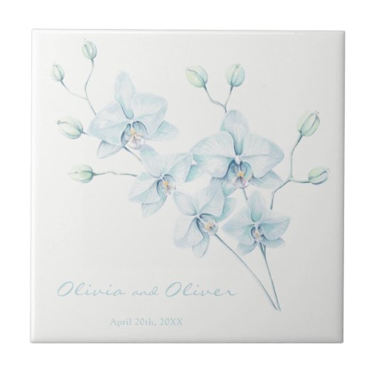 Carreau Orchidée bleue douce (Devant)