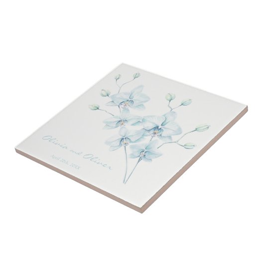 Carreau Orchidée bleue douce (Côté)