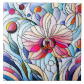 Carreau Orchidée colorée Mosaïque Art (Devant)