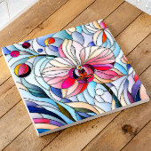 Carreau Orchidée colorée Mosaïque Art