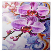 Carreau Orchidées colorées en fleurs (Devant)