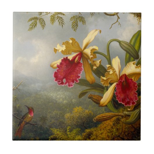 Carreau Orchidées et colibri Heade (Devant)