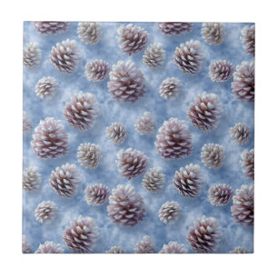 Carreau Oreiller à lancer Motif de Pinecones bleus congelé