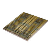 Carreau Organes - tuyaux peints de vert et d'or (Côté)