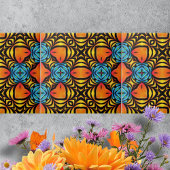 Carreau Organisations symétriques orange jaune bleu