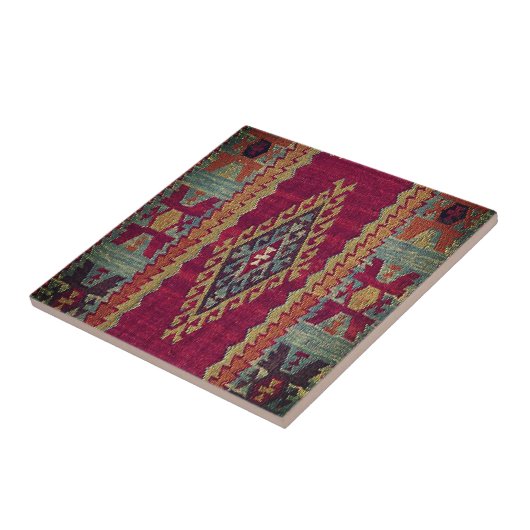 Carreau Oriental Antique Kilim Rug (Côté)
