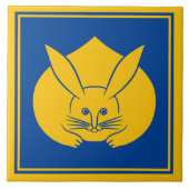 Carreau Oriental Jaune Bleu Japon Lapin Mon Art (Devant)