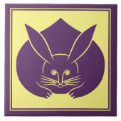 Carreau Oriental violet jaune Japon Rabbit Mon vector Art (Devant)