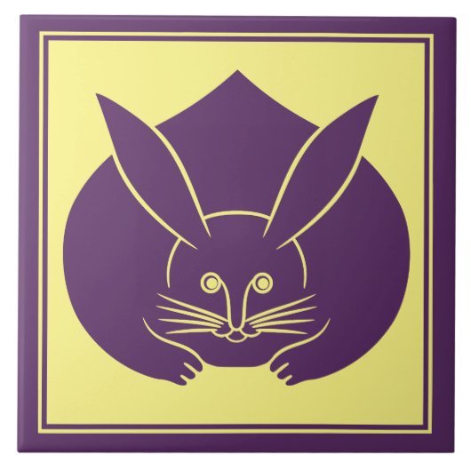 Carreau Oriental violet jaune Japon Rabbit Mon vector Art (Devant)