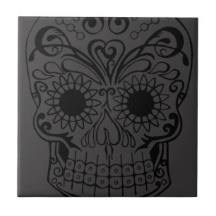 Carreau Original dessiné par le crâne de sucre d'artiste