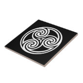 Carreau Ornamento de Triskele Celta, blanco y negro (Côté)