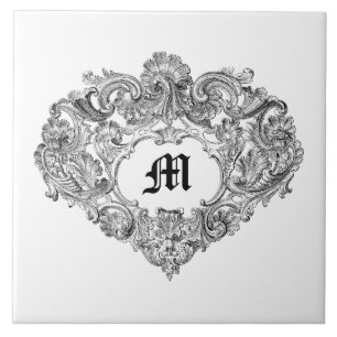 Carreau Ornate 1756 Baroque Rococo Cartouche Modèle