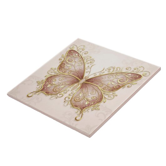 Carreau Ornate Butterfly Pat#5 Rose Gold ID1222 (Côté)