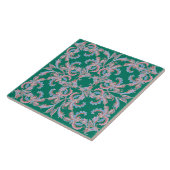Carreau Ornate Floral Filigree Tile in Emerald Green (Côté)