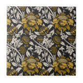 Carreau Ornate floral pattern with large gold flowers  (Devant)