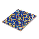 Carreau Ornate Floral Vibrant Blue Gold Mediterranean (Côté)