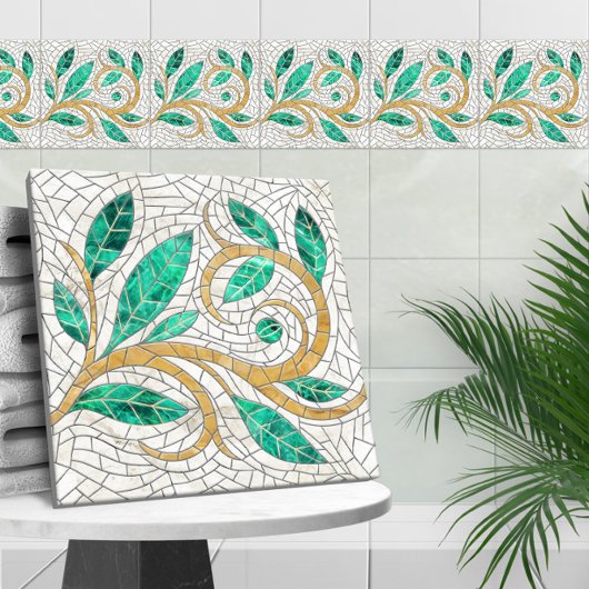 Carreau Ornement de la feuille de mosaïque