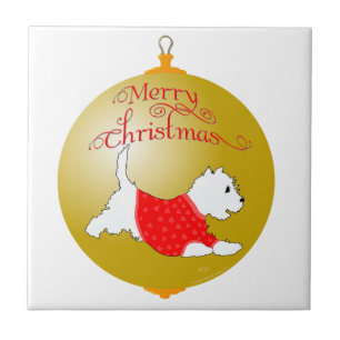Carreau Ornement de Noël Westie