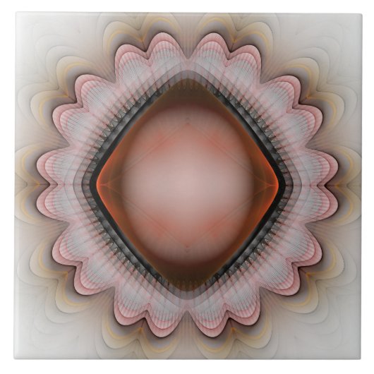 Carreau Ornement en cristal rouge brillant (Devant)