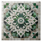 Carreau Ornement en mosaïque florale orientale (Devant)