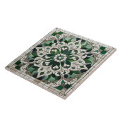 Carreau Ornement en mosaïque florale orientale (Côté)