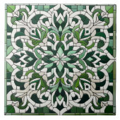 Carreau Ornement en mosaïque florale orientale (Devant)