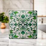 Carreau Ornement en mosaïque florale orientale<br><div class="desc">Ornement en mosaïque orientale - tons verts</div>