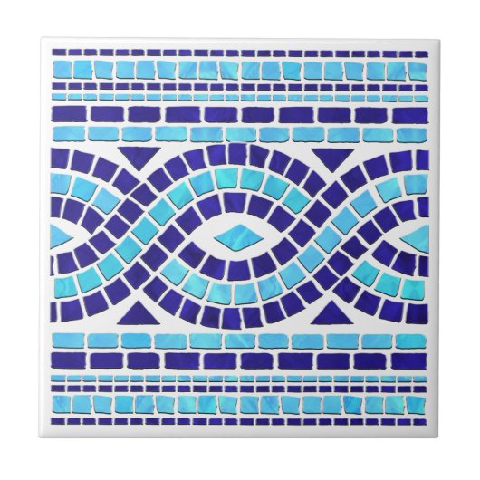 Carreau Ornement en mosaïque grecque (Devant)