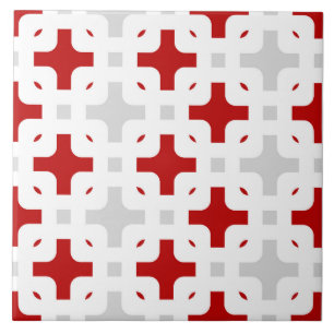 Carreau Ornement, moderne, bordeaux, blanc, gris clair