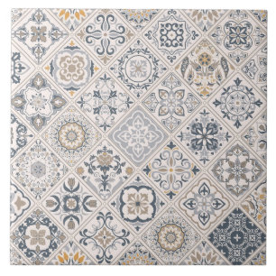 Carreau Ornement traditionnel portugais et espagnol Boho 