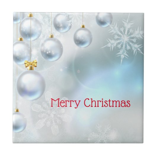 Carreau ornements de noël et flocons de neige (Devant)