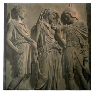 Carreau Orphée, Eurydice et Hermes (marbre)