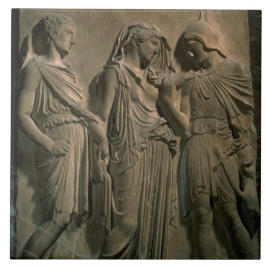 Carreau Orphée, Eurydice et Hermes (marbre) (Devant)